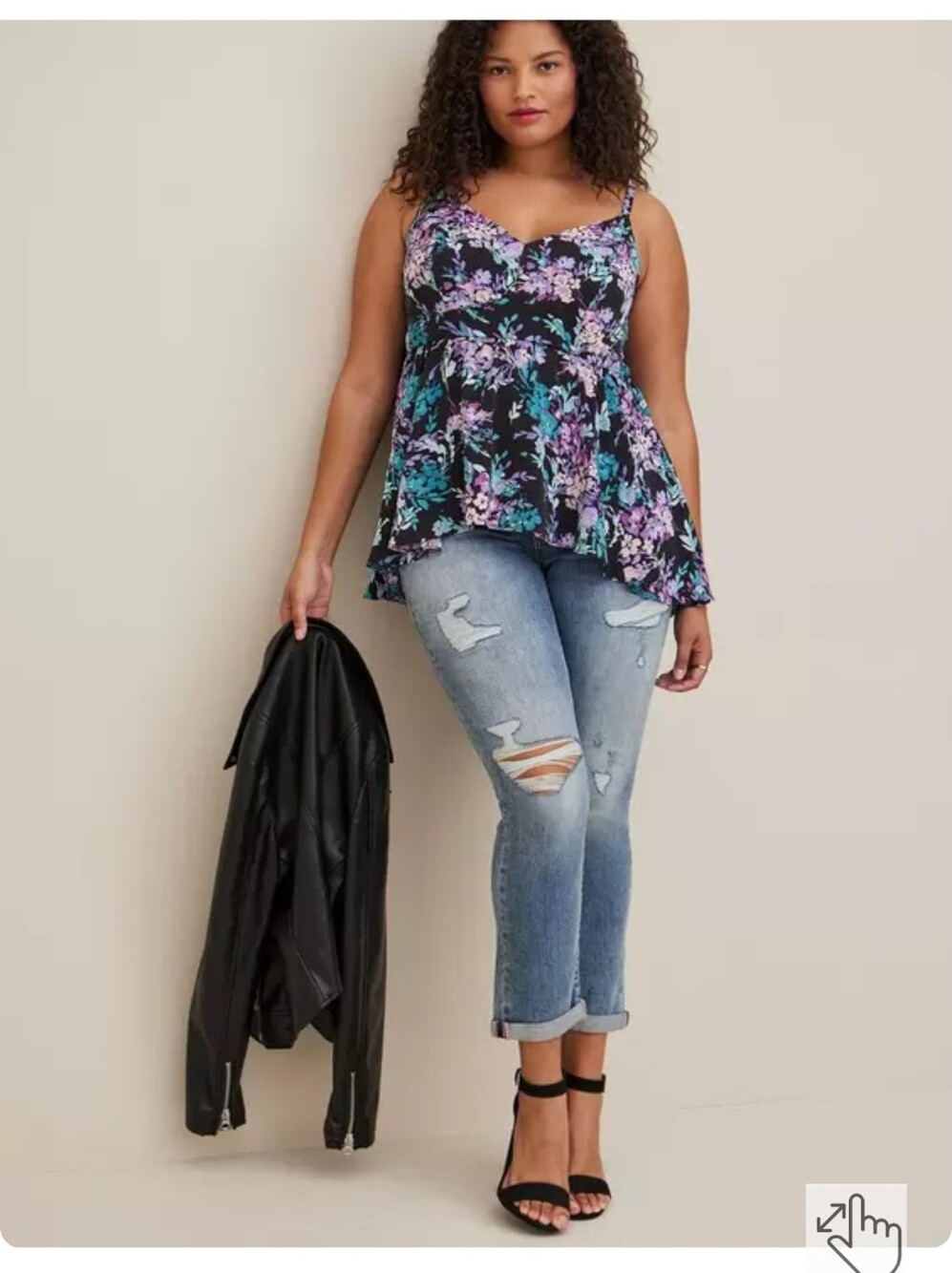 TORRID 2X Peplum Studio Crepe de Chine Top